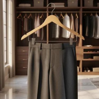 Imagem de Cabide de Madeira Com Presilhas e Verniz C/ Gancho Giratório - TOP RIO