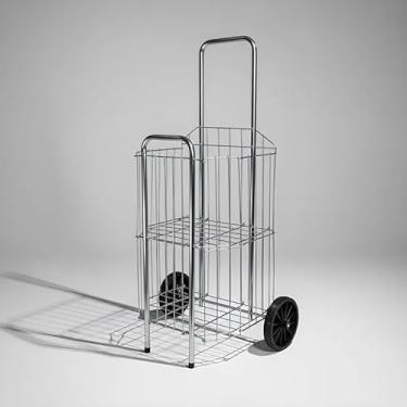 Imagem de Carrinho de Compras Dobravél para Feira e Supermercado 4 Tubo com 2 Rodas Reforçadas Águia