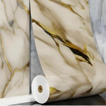 Imagem de Placas Adesivas Mármore Lavável Painel Autocolante 3D - Colaí, Dourado