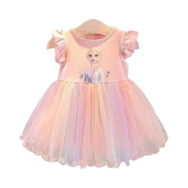 Imagem de Vestido De Princesa Disney Frozen Elsa Para Meninas, Vestido De Verão 