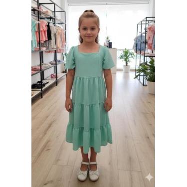 Imagem de Vestido Midi Three Maria Estilo Evangélico, Verde menta, 10