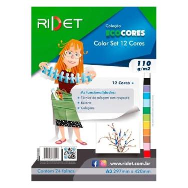 Imagem de Bloco Para Educacao Artistica Color Set A3 12Cor 110Gr 24Fls Pacote 111552