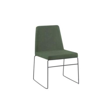 Imagem de Cadeira para Sala de Jantar Escritório Estofada Linho Base em Aço Pari