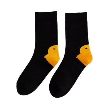 Imagem de Meias De Algodão Com Estampa De Pato Kawaii Para Mulheres, Estilo Hara