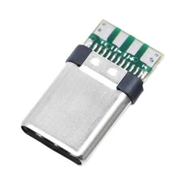 Imagem de Conector USB 3.1 Tipo-C De 24 Pinos Macho E Fêmea Para Placa PCB - 10 
