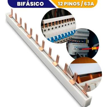 Imagem de Barramento Pente Bifásico 63Amp. 12 Pontos - 22,5cm - Stark Electric
