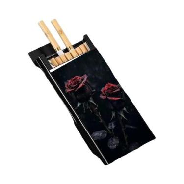 Imagem de Estojo De Cigarros Metálico Colorido E Fino, Anti-Queda E Anti-umidade