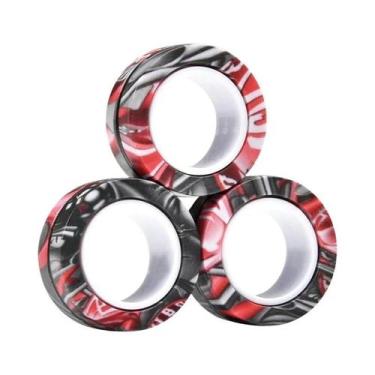 Imagem de Conjunto De Anéis Magnéticos Coloridos Fidget Spinner Para Adultos 3 P