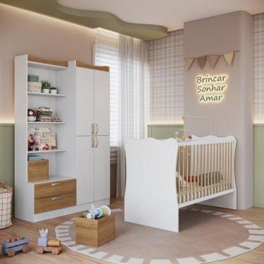 Imagem de Quarto Intantil com Guarda Roupas 4 Portas e Berço - Plasmóbile
