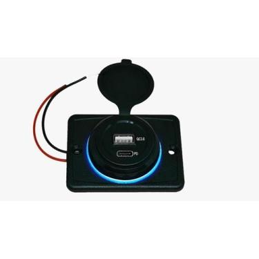 Imagem de Carregador de Celular Automotivo 1 USB + 1 USB Power C/ Moldura - RS-1