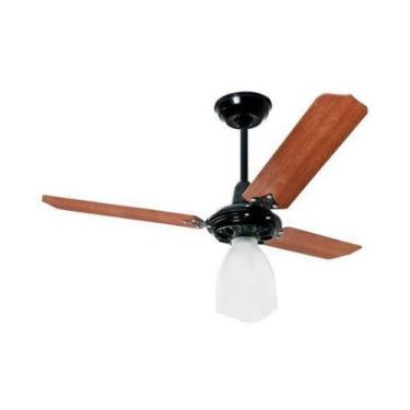 Imagem de Ventilador de Teto Lumi Loren Sid Preto Pás Mogno M3, 110V