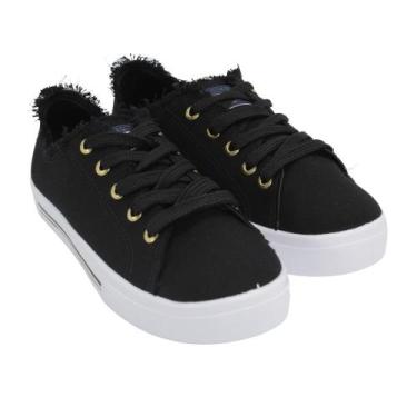 Imagem de Tênis Casual Moleca Preto Sola Branca, Pt, Preto, 38