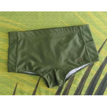 Imagem de Sunga Lisa Adulto Boxer Com Bolso  - Sol e Água, Verde, M