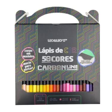 Imagem de Lápis De Cor Leo&Leo 50 Cores Carbonline Corpo Em Madeira - Leonora