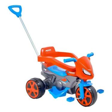 Imagem de Triciclo Andador Rider Azul e Vermelho - Usual - Usual Brinquedos