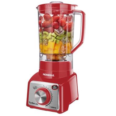 Imagem de Liquidificador Turbo Mondial L-1000 RI 1000W 3L 12 Velocidades com Filtro Vermelho Inox