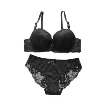 Imagem de Conjunto De Sutiã Push-up Multicolorido E Calcinha Para Mulheres, Ling