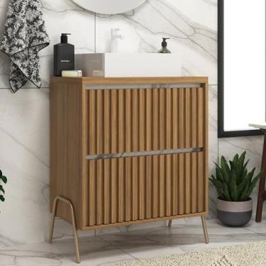 Imagem de Gabinete de Banheiro 60cm com Cuba Ref 650 Branco/Itapuã/Thassos - Cew