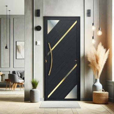 Imagem de Porta de Aluminio Lambril 210x100cm com Puxador Super Oasis Brimak Abe