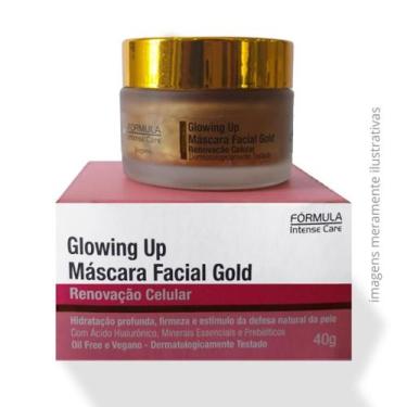Imagem de Máscara Facial Gold Glowing UP 40g Ácido Hialurônico  FÓRMULA INTENSE 