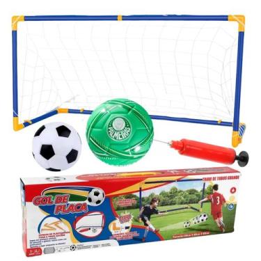 Imagem de Kit Golzinho Infantil São Paulo Trave Rede Bola e Bomba Licenciado Ofi