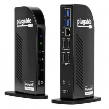 Imagem de Plugable Docking station USB C 14 em 1 com 4X HDMI, Quad Dock com carregamento de 100W, 4X monitores HDMI, compatível com Mac, Windows, Thunderbolt 3/4, USB-C (4X USB, 1x USB-C, Ethernet, cartão SD, áudio)