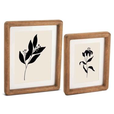 Imagem de Kit 2 Porta Retrato Decorativo Luxo Madeira - Mart