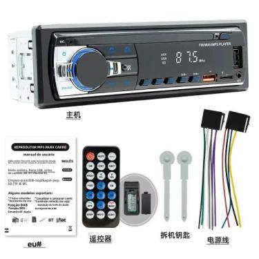 Imagem de Rádio Estéreo Bluetooth Para Carro MP3 520 60Wx4 FM USB SD Entrada AUX