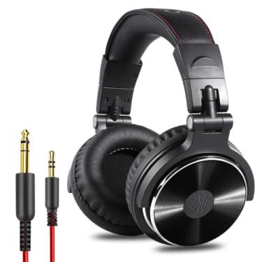 Imagem de Fone de Ouvido P/Estúdio DJ OneOdio Pro-10 Black, Falante 50mm Neodimio Conexão P2 ou P10 Com Microfone, Cabo Destacável, Preto, Grande
