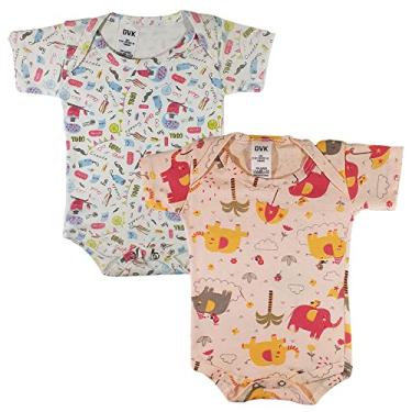 Imagem de Kit Body Bebe Menina Manga Curta Kit 2 Peças Malha 100% Algodão (M)