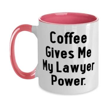 Imagem de Presentes engraçados de advogado, café me dá meu poder de advogado, caneca barata de dois tons 325 ml para colegas de trabalho de amigos
