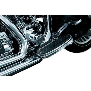 Imagem de Kuryakyn 7544 Controle de pé de motocicleta: Protetor de bota de exaustão tradicional do lado direito para motocicletas Harley-Davidson 1980-2019, cromado, preto