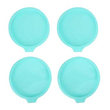 Imagem de Assadeira de silicone, antiaderente redonda para torta de mousse para bolo, forma de pão, bandeja de molde de pão DIY ferramentas de cozinha conjunto de utensílios de cozinha de grau alimentício (azul)