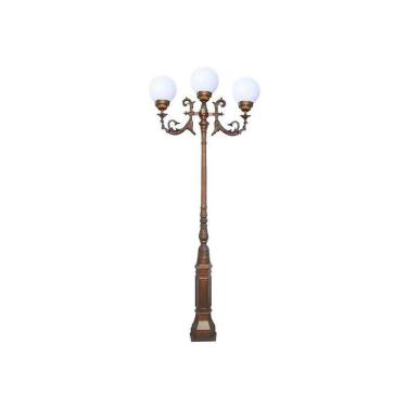 Imagem de Poste Colonial Paris P/ Jardim de Alumínio 03 Globo 3,15m