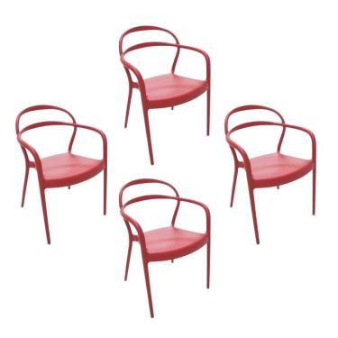 Imagem de Cadeira Sissi Summa Encosto Vazado PP/PRFV Vermelho Tramontina