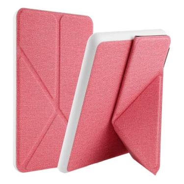 Imagem de Capa Kindle Paperwhite 11ª geração 2021 - WB Ultra leve Silicone Flexível e Sensor Magnético - Origami Tecido Rosa (Não Compatível com Kindle 11ª geração ou Kindle Paperwhite 10ª Geração)