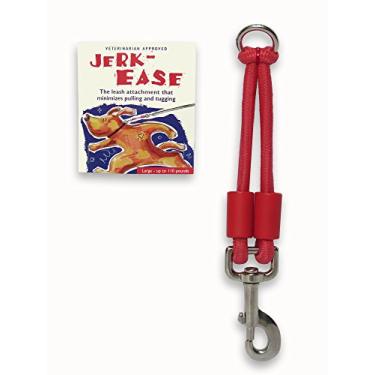 Imagem de (Large (up to 50kg), Red) - Jerk-Ease Bungee Dog Leash Extension - Patented Shock Absorber Protects You and Your Dog - Works with Any Leash & Collar (or Harness) - a Must for Retractable Leashes - Click Size/Colour Below