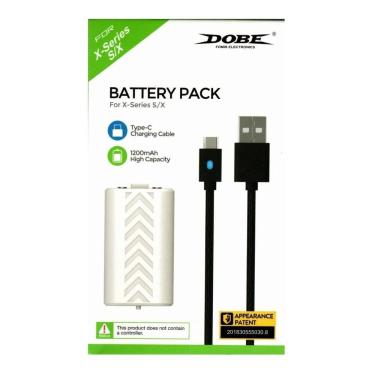 Imagem de Bateria Recarregável Branca Compatível Com Xbox Series C/ Cabo USB 3 Metros C/ LED
