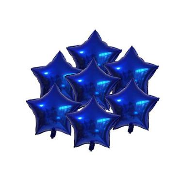Imagem de AnnoDeel 20 pçs balões de lâmina de estrela azul marinho de 45,72 cm, balões de hélio em formato de estrela azul balões de mylar para decoração de casamento, balões de festa de aniversário