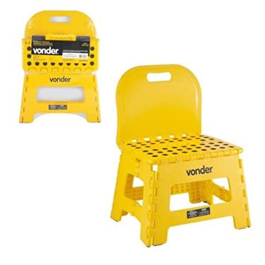 Imagem de Banqueta Plastica Dobravel Amarela Com Enconsto