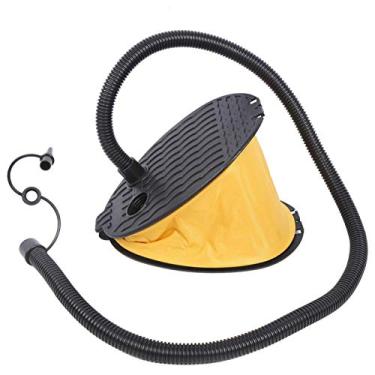 Imagem de Bomba de ar de pé de fole de alto volume bomba de pé inflável de ar para barcos infláveis, camas, anéis de natação, tapetes flutuantes suprimentos de água (preto + amarelo)