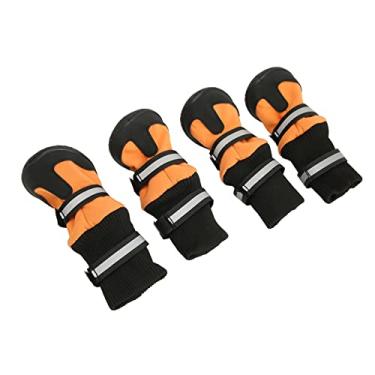 Imagem de Sapatos de Cachorro à Prova d'água Protetor de Patas, Sapatos de Cachorro Laranja Refletivos, Botas de Passeio para Cães Em Dias Chuvosos (XG)