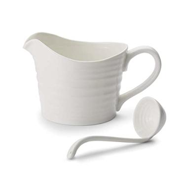 Imagem de Portmeirion Sophie Conran Conjunto de mini jarro e concha branco | Jarro de molho de 473 ml para molhos e saladas | Feito de porcelana fina | Pode ser lavado na lava-louças