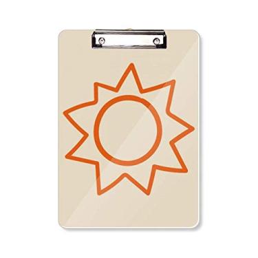 Imagem de Pintura à mão laranja Sun Sunshine prancheta pasta bloco de escrita placa de suporte A4