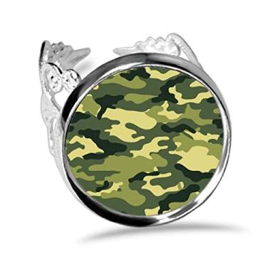 Imagem de DIYthinker Camuflagem Line Art Grain Ilustration Pattern Ring Ajustável Love Wedding Engagement