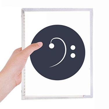 Imagem de Caderno branco Music Bass Clef preto folha solta diário recarregável artigos de papelaria