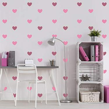 Imagem de Adesivo de Parede Infantil Coração Tons de Rosa