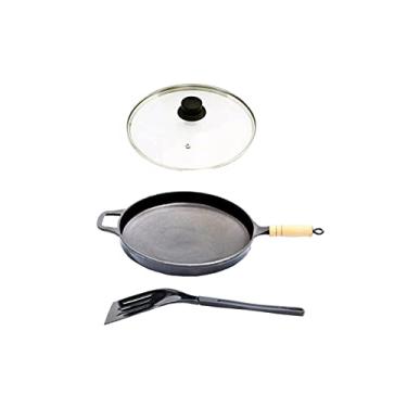 Imagem de Frigideira Antiaderente Cabo Tampa Vidro 30cm e Espátula