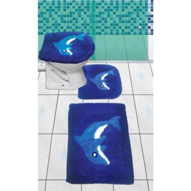Imagem de Jogo De Tapetes Para Banheiro Golfinhos - Frufru - Tapete Shop