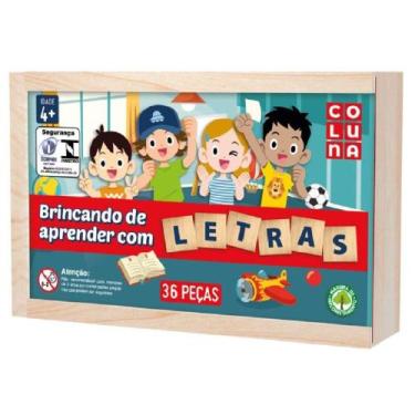 Imagem de Brinquedo Pedagógico Brincando De Aprender Com Letras - 36 Peças - Rev